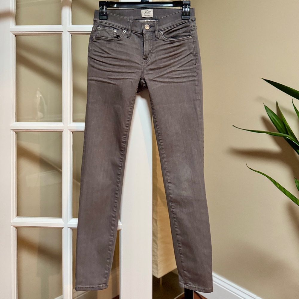 J. Crew Women's Charcoal Tooth Pick Skinny Jeans